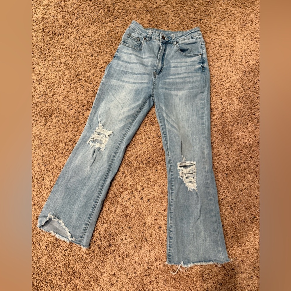 Distressed Jeans Crop Length Women’s Size Small